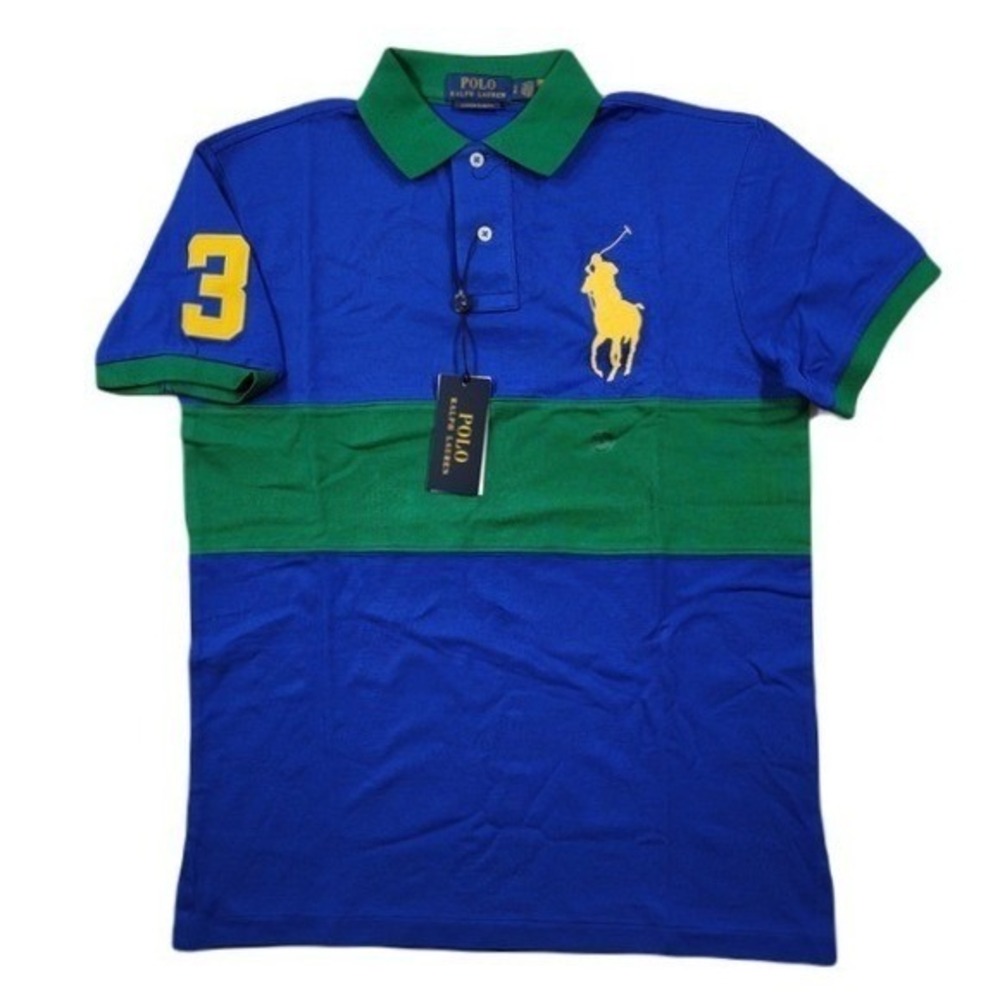 Polo Ralph Lauren Big Pony Mesh Polo Shirt Mens Small Sapphire Green Slim NEW